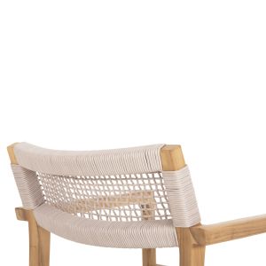 Стол Charlotte масивно тиково дърво - бежово въже 58x61x81hcм Hm9637,07