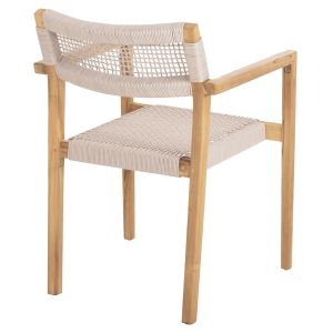 Стол Charlotte масивно тиково дърво - бежово въже 58x61x81hcм Hm9637,07