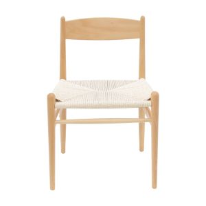 Стол Conan от естествено буково дърво-седалка естествено въже 52x46x78cm