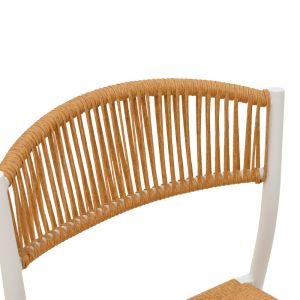 CHAIR CURA, ALUMINUM IN WHITE - RATTAN IN NATURAL SHADE 53X59X78 CM