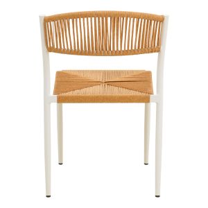 CHAIR CURA, ALUMINUM IN WHITE - RATTAN IN NATURAL SHADE 53X59X78 CM