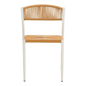CHAIR CURA, ALUMINUM IN WHITE - RATTAN IN NATURAL SHADE 53X59X78 CM