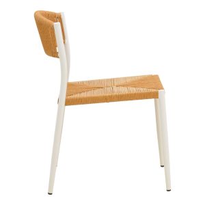 CHAIR CURA, ALUMINUM IN WHITE - RATTAN IN NATURAL SHADE 53X59X78 CM