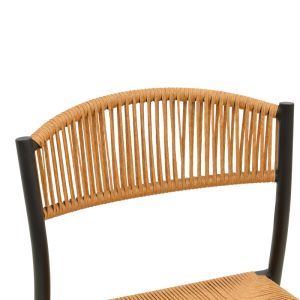 CHAIR CURA, ALUMINUM IN BLACK - RATTAN IN NATURAL COLOR 53X59X78CM