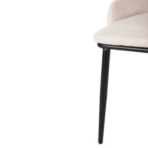 Стол Delf Hm9617,02 с бежова дамаска и черни метални крака 48x55x76