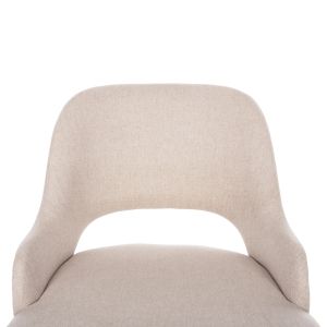 Стол Delf Hm9617,02 с бежова дамаска и черни метални крака 48x55x76