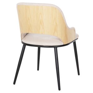 Стол Delf Hm9617,02 с бежова дамаска и черни метални крака 48x55x76