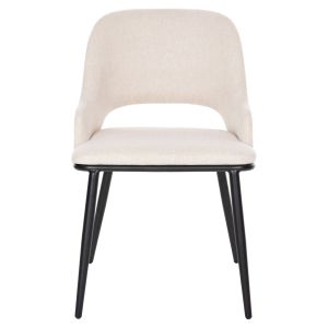 Стол Delf Hm9617,02 с бежова дамаска и черни метални крака 48x55x76