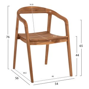 Стол Deus Hm9621 от тиково дърво 54x56x76cm