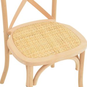 Стол Dylon, небоядисан, букова дървесина-ратан, седалка 48x52x89см