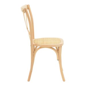 Стол Dylon, небоядисан, букова дървесина-ратан, седалка 48x52x89см
