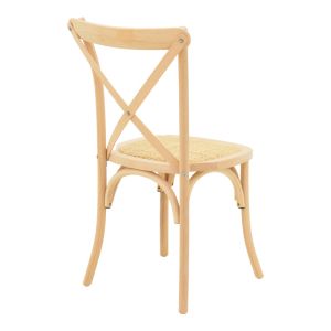 Стол Dylon, небоядисан, букова дървесина-ратан, седалка 48x52x89см