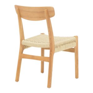 Eaprine chair natural rope-rubberwood 49x53x77cm