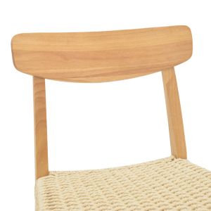 Eaprine chair natural rope-rubberwood 49x53x77cm