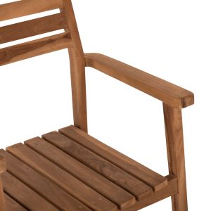 Стол Erietta Hm9534 от тиково дърво в естествен цвят, стекиращ се 60x54x87cm