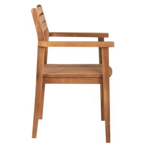 Стол Erietta Hm9534 от тиково дърво в естествен цвят, стекиращ се 60x54x87cm