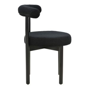 Fenza chair black plush fabric - black beech legs 60x54x75cm