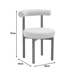 Fenza chair black plush fabric - black beech legs 60x54x75cm