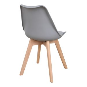 Стол Gaston Pp-pu цвят светло сив - естествен крак 58x47x85см