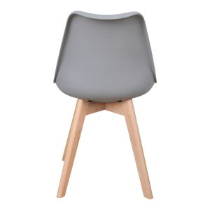Стол Gaston Pp-pu цвят светло сив - естествен крак 58x47x85см