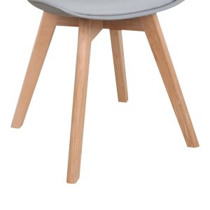 Стол Gaston Pp-pu цвят светло сив - естествен крак 58x47x85см