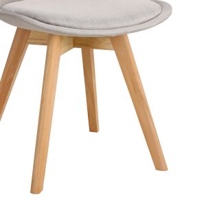 Gaston chair beige fabric and natural wood legs 56.5x43x83.5cm