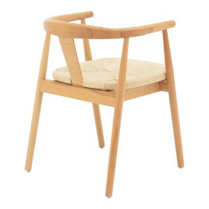Gernine chair, solid beech wood and rope in natural shade, 56x49x73cm