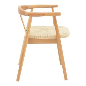 Gernine chair, solid beech wood and rope in natural shade, 56x49x73cm