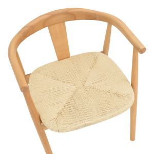 Gernine chair, solid beech wood and rope in natural shade, 56x49x73cm