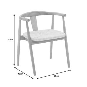 Gernine chair, solid beech wood and rope in natural shade, 56x49x73cm