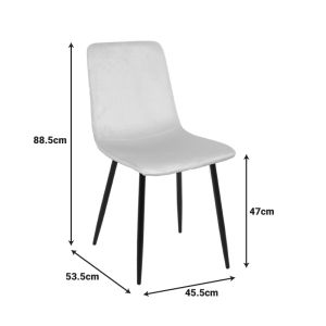 Стол Grato в маслинено зелен плат - черен метален крак 45.5x53.5x88.5см