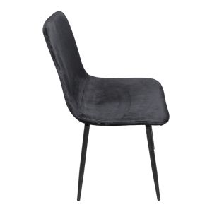Стол Grato черен плат - черен метален крак 45.5x53.5x88.5см