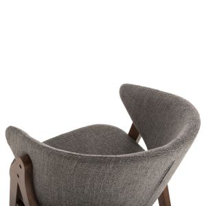 Стол Hanna Hm9746,02 от каучуково дърво цвят орех със сива дамаска 55x60x84hcm