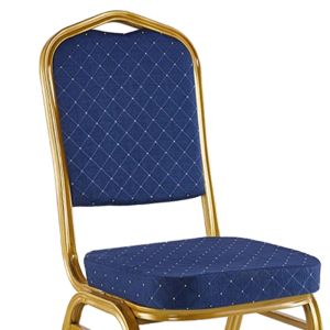 Стол Hilton, плат, син-метал златист, 45x51x96см