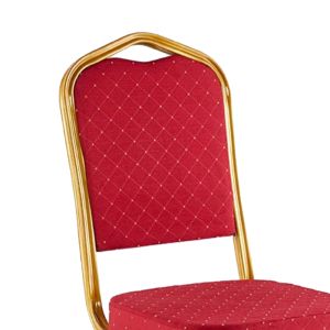 Стол Hilton, плат, червено-метално златист, 45x51x96см