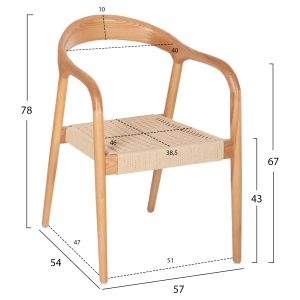 Стол Hm9874 от масивно дърво ясен 57x54x78hcm