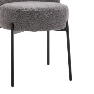 Chair Houlian anthracite damask-black metal leg 46x66x89cm