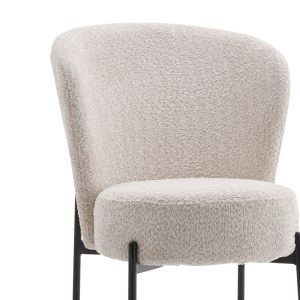 Houlian chair ecru damask-black metal leg 46x66x89cm