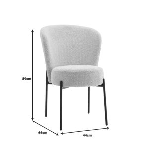 Houlian chair gray fabric-black metal leg 46x66x89cm