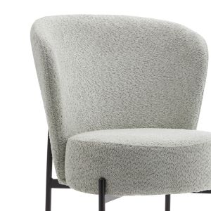 Houlian chair gray fabric-black metal leg 46x66x89cm