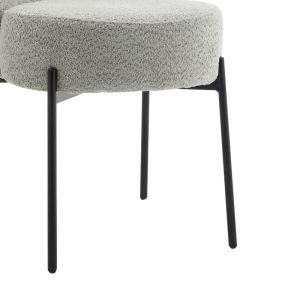 Houlian chair gray fabric-black metal leg 46x66x89cm