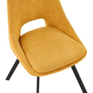 Стол Initiate плюшено мече плат горчица жълто-черен метален крак 48x57x85см