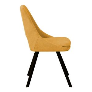 Стол Initiate плюшено мече плат горчица жълто-черен метален крак 48x57x85см