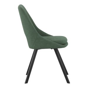 Initiate chair with fabric, green-black metal leg, 48x57x85cm