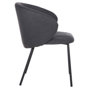 Стол Isiah Hm9615,01 сив текстилен с черни метални крака 56x56x76hcm