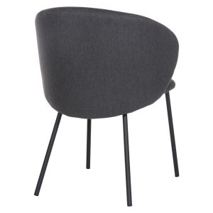 Стол Isiah Hm9615,01 сив текстилен с черни метални крака 56x56x76hcm
