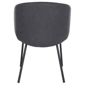 Стол Isiah Hm9615,01 сив текстилен с черни метални крака 56x56x76hcm