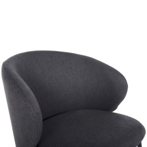 Стол Isiah Hm9615,01 сив текстилен с черни метални крака 56x56x76hcm