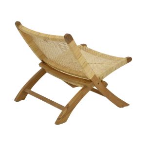 Стол Jerenze естествен тиково дърво-ратан 65x78x68см