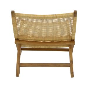 Стол Jerenze естествен тиково дърво-ратан 65x78x68см